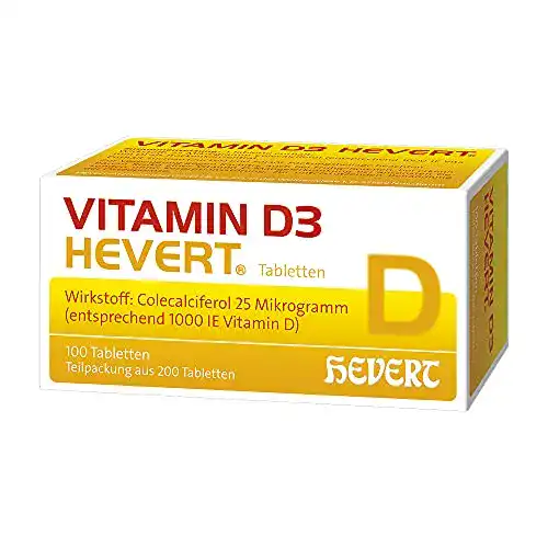 Hevert Vitamin D3 1000 I.E. Tabletten, 200 Stück zur Unterstützung der Gesundheit