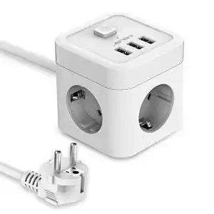Steckdosenleiste mit USB und 3 Anschlüssen von JSVER