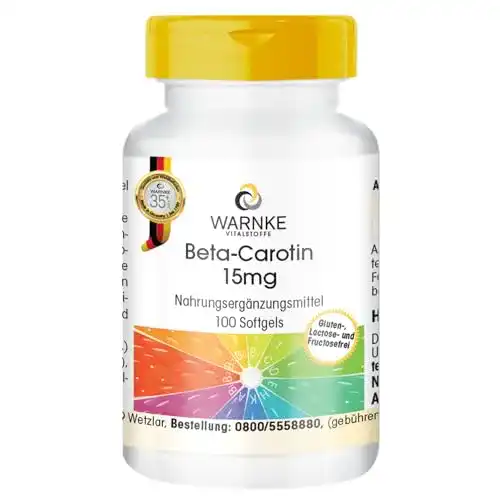 Bräunungskapseln Beta Carotin 15mg von Warnke Vitalstoffe