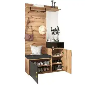 Flurgarderobe Azkoeesy Garderoben-Set mit Schuhschrank und Sitzbank
