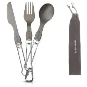 Navaris Titan Camping Besteck 3-teiliges Set für Outdoor-Aktivitäten
