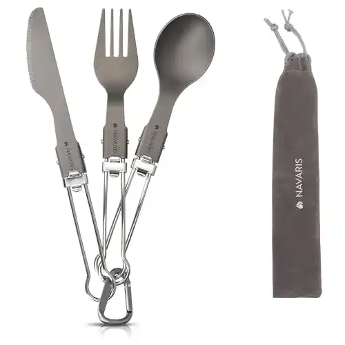 Navaris Titan Camping Besteck 3-teiliges Set für Outdoor-Aktivitäten