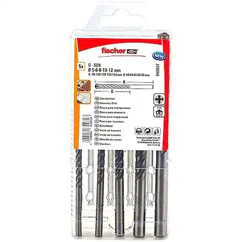 Steinbohrer Set von Fischer, Durchmesser 5 – 12 mm, 5-teilig