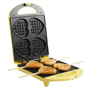 Bestron Waffeleisen für Herzwaffeln am Stiel mit Antihaftbeschichtung