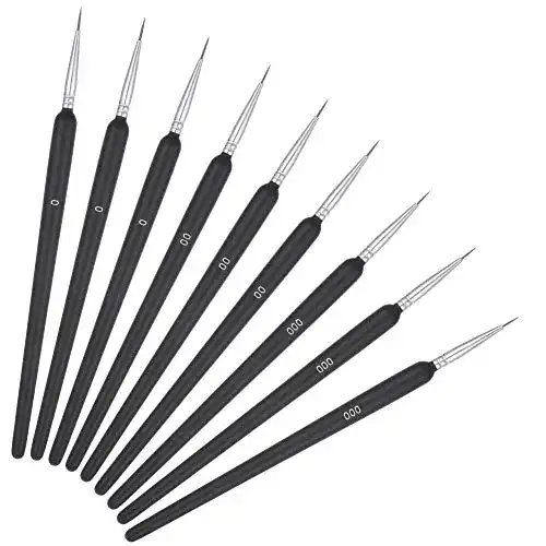 Modellbau-Pinsel Set mit 9 hochwertigen Pinseln für Malprojekte