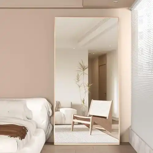 Ganzkörperspiegel Neuweaby 180 x 80 cm mit Ständer und Aluminiumrahmen
