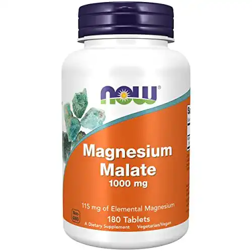 Magnesium Malat Now Foods 1000mg 180 vegane Tabletten