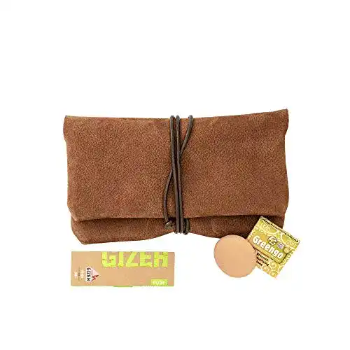 Tabaktasche comari aus Wildleder mit separatem Fächer für Papers und Filter