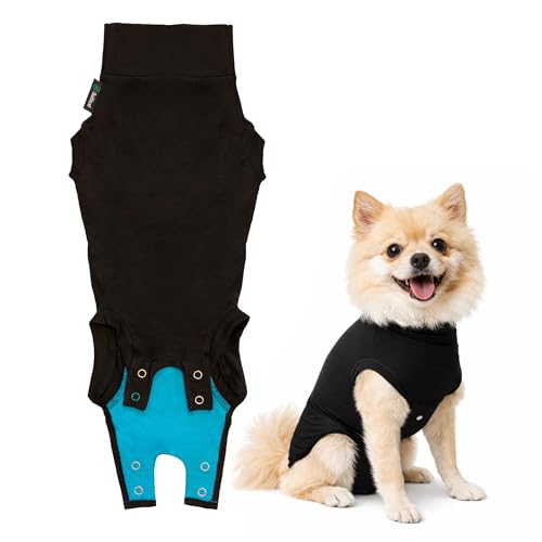 Suitical Recovery Suit für Hunde, OP-Body in Schwarz, Größe S+