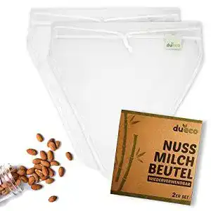 Nussmilchbeutel Dueco 2 Stück für Bio Nussmilch und Pflanzenmilch