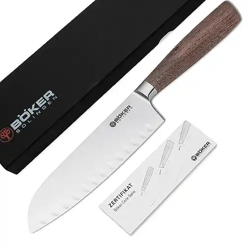 Böker Kochmesser Santoku aus Solingen mit Holzgriff, 17 cm