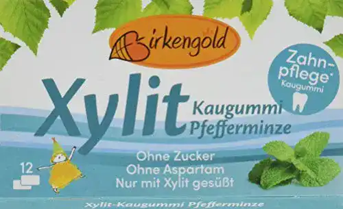Birkengold Xylit Kaugummi Pfefferminze, 8er Pack