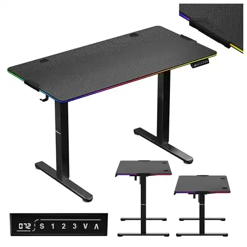 Höhenverstellbarer Gaming-Tisch Huzaro Hero 8.2 mit RGB-Beleuchtung