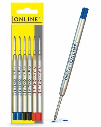 Kugelschreiberminen Set ONLINE in Blau, Schwarz und Rot, G2-Format