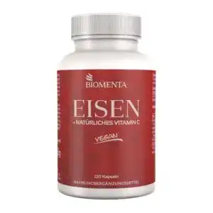 Eisen Komplex BIOMENTA, 120 vegane Eisentabletten für die Gesundheit