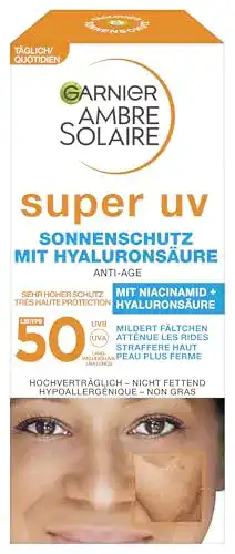 Garnier Sonnencreme Gesicht 50 mit Anti-Aging und Lichtschutzfaktor
