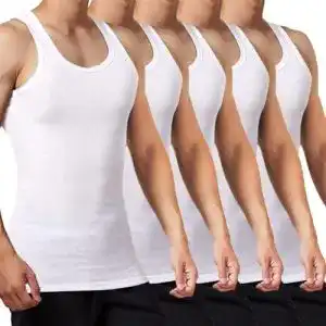 Unterhemd Herren Falary Tank Top 5er Pack aus gekämmter Feinripp-Baumwolle
