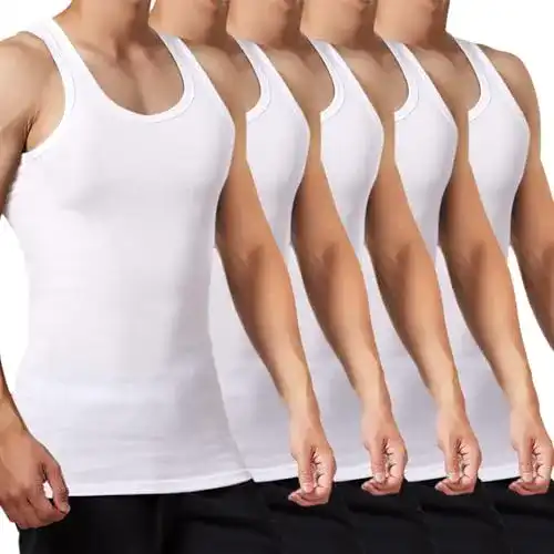 Unterhemd Herren Falary Tank Top 5er Pack aus gekämmter Feinripp-Baumwolle