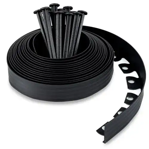 Flexible Kunststoff-Rasenkante von UNIGARDIA, 10 m in Schwarz