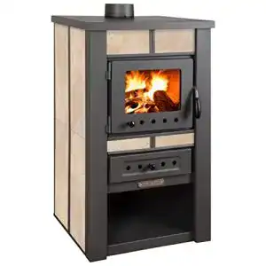 Kaminofen bis 1000 Euro Protermo Alpina Ceramic Beige mit Schamottstein
