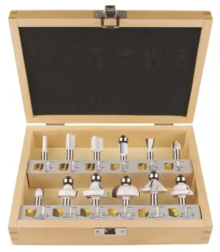 Fräser-Set Makita D-53556 12-teilig in Holzkasette mit 8 mm Schaft