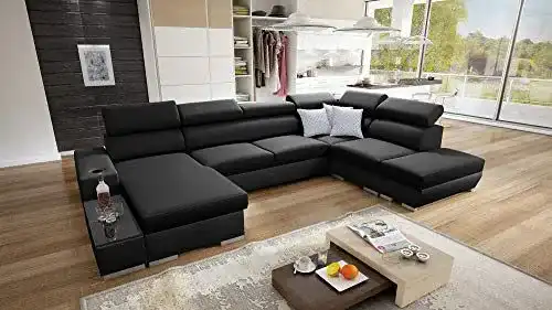 Ecksofa Picanto mit Schlaffunktion und Bettkasten von All4All