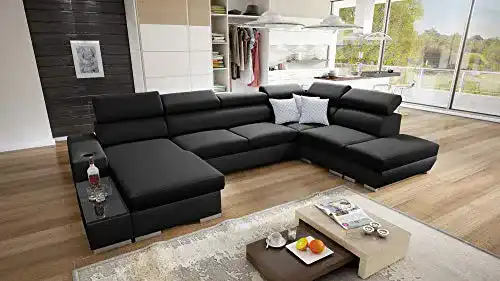 Ecksofa Picanto mit Schlaffunktion und Bettkasten von All4All