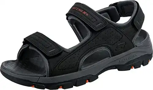 Skechers Herren Tresmen Sandalen in Schwarz aus Synthetik, Größe 40