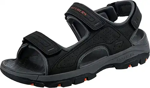 Skechers Herren Tresmen Sandalen in Schwarz aus Synthetik, Größe 40