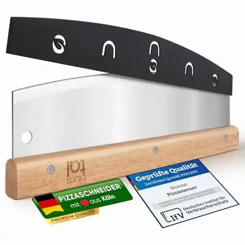 Blumtal Pizzaschneider Wiegemesser mit Edelstahlklinge
