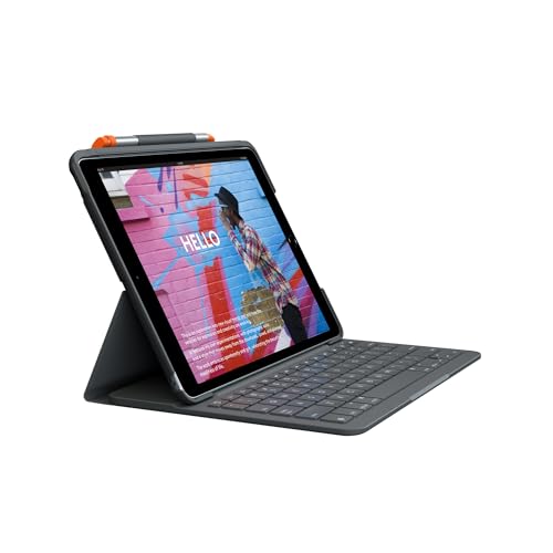 Logitech Slim Folio Tastatur für iPad 7., 8. und 9. Generation mit QWERTY-Layout