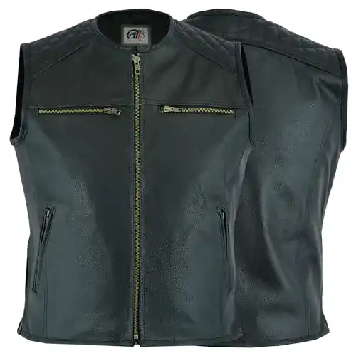 Lederkutte German Wear Motorrad Kutte Lederweste Bikerweste in Größe 62/5XL