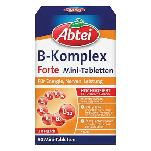 Abtei Vitamin B Komplex Forte hochdosiert für Nerven und Energie