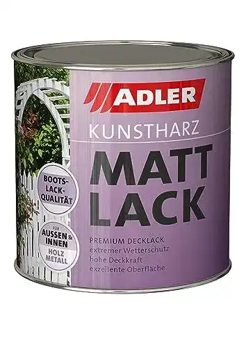 Kunstharzlack ADLER Mattlack Schwarz RAL 9005 für Holz und Metall