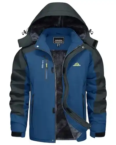 Herren Skijacken von KEFITEVD – Warme Softshell Übergangsjacke