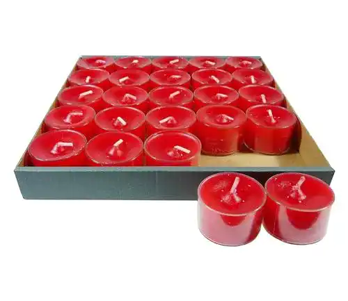 Teelichter Candlecorner 25er Set mit transparenter Hülle und 7-8 Stunden Brenndauer