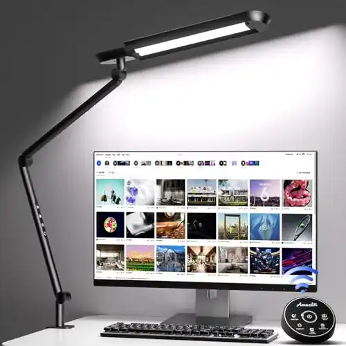 IKEA AmazLit LED Schreibtischlampe mit Klemme und Schwenkarm