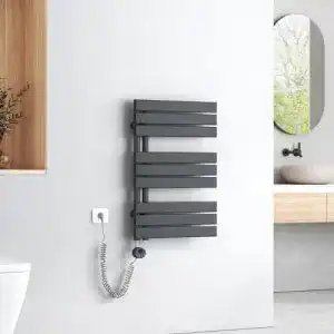 Emke Badheizkörper elektrisch 762×500 mm mit Thermostat und Handtuchhalter