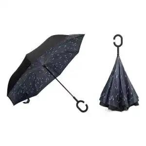 Umgekehrter Regenschirm von Braty Decorations – Doppelschichtiger Stockschirm
