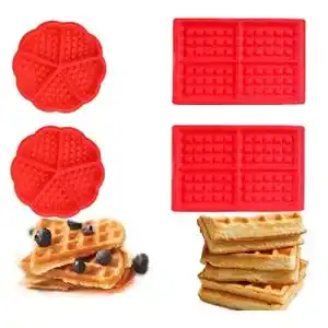 Silikon-Waffelform Voarge 4 Stück für Waffeln und Kuchen