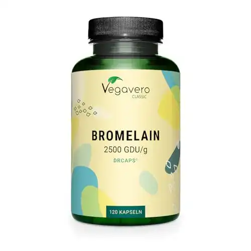 Bromelain Vegavero hochdosiert 650 mg mit 1560 GDU pro Kapsel