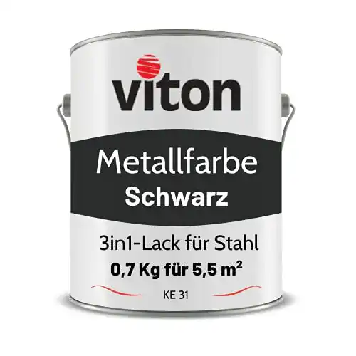 Metallschutzlack Viton s.r.o. Viton Metallfarbe Schwarz 0,7 kg