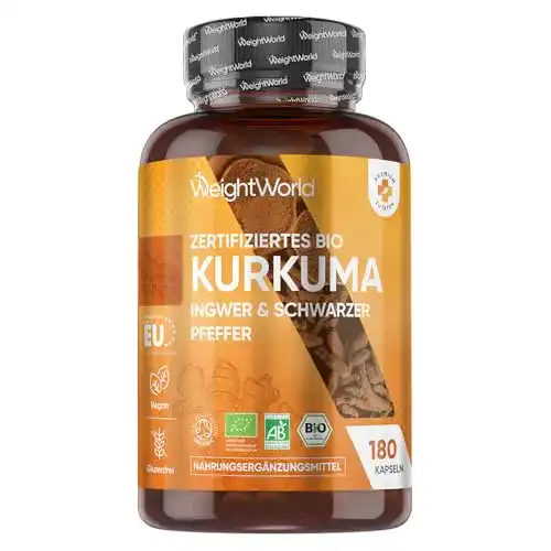 Kurkuma Kapseln von WeightWorld mit 4560mg pro Portion