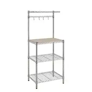 Küchenregal Amazon Basics mit Bäckergestell und Holzplatte