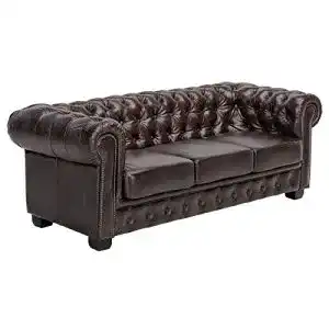 3-Sitzer Sofa Woodkings Chesterfield Vintage Echtleder