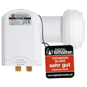 Twin-LNB Red Opticum LTP 04H für Satellitenempfang bei extremen Witterungsbedingungen