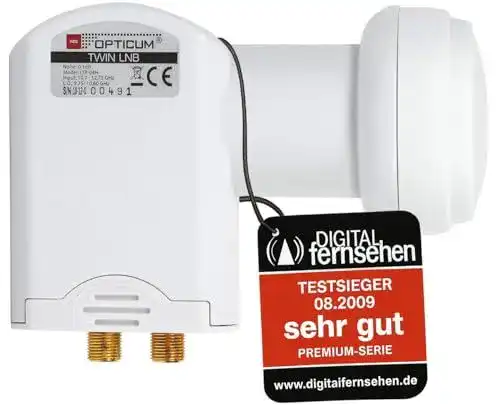 Twin-LNB Red Opticum LTP 04H für Satellitenempfang bei extremen Witterungsbedingungen