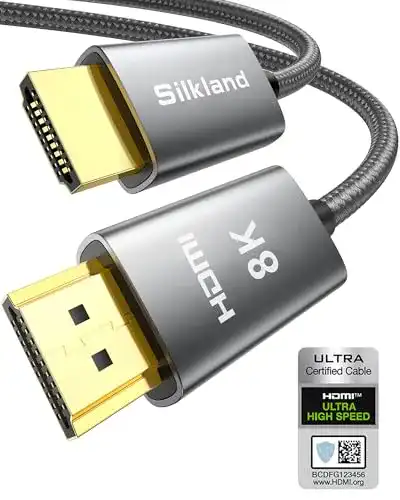 Silkland 8K HDMI 2.1 Kabel 1m – Zertifiziertes Hochgeschwindigkeitskabel