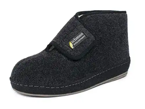Filzstiefel Schawos Herren Hausschuh 6060 mit Schurwolle und Klettverschluss