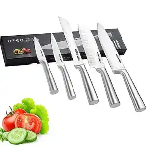 Messerset HOBO Profi 5-teiliges Küchenmesser Set aus Edelstahl